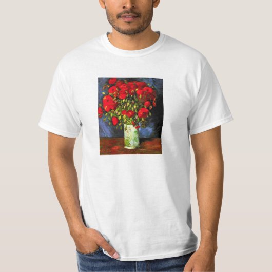Van- Goghvase mit rotem Mohnblumen-T - Shirt (Vorderseite)