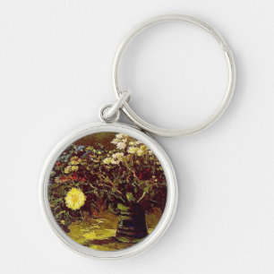 Van- Goghvasen-Blüten-Blumen-Vintage Malerei Schlüsselanhänger