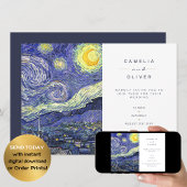 Van Gough Starry Night Wedding Einladung QR Code U
