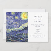 Van Gough Starry Night Wedding Einladung QR Code U (Vorderseite)