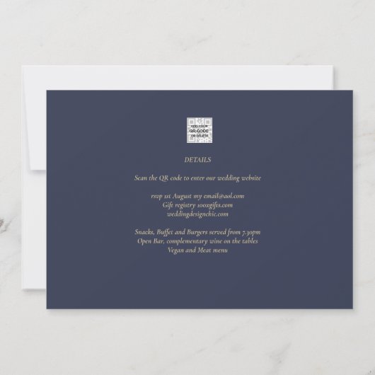 Van Gough Starry Night Wedding Einladung QR Code U (Rückseite)