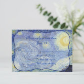 Van Gough Starry Night Wedding Response Card RSVP Karte (Stehend Vorderseite)
