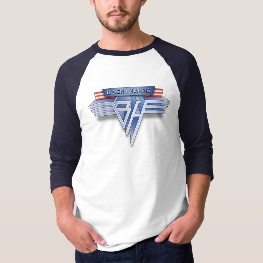 Van Halen Stil Biden Harris Jersey T-Shirt (Vorderseite)