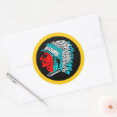 Van Heutsz Indian Head sticker, klassiek model Runder Aufkleber (Umschlag)