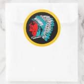 Van Heutsz Indian Head sticker, klassiek model Runder Aufkleber (Tasche)