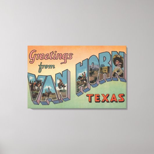 Van Horn, Texas - Große Briefszenen Leinwanddruck (Vorderseite)