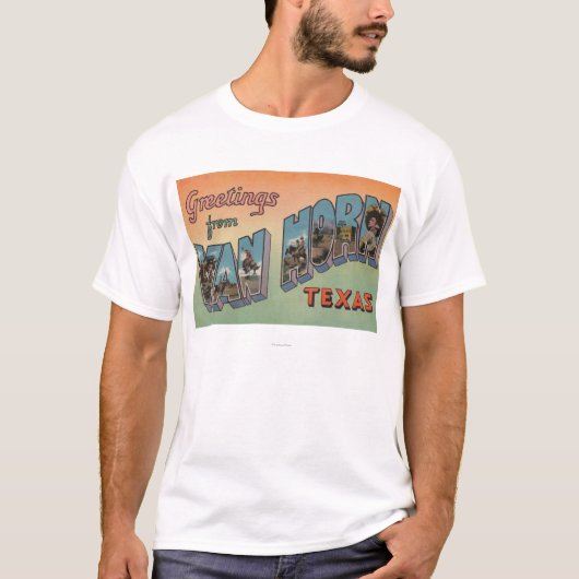Van Horn, Texas - große Buchstabe-Szenen T-Shirt (Vorderseite)
