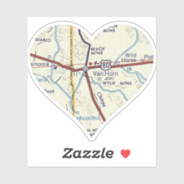 Van Horn Texas Retro Karte Aufkleber