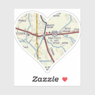 Van Horn Texas Retro Karte Aufkleber