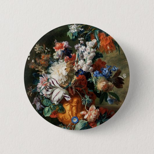 Van Huysums Blumenstrauß Button (Vorderseite)