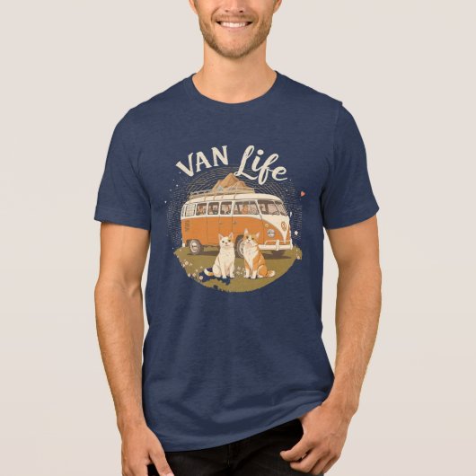 Van Life Adventure Paws T-Shirt Tri-Blend Shirt (Vorderseite)