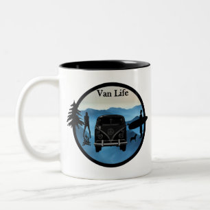 Van Life and adventure Zweifarbige Tasse