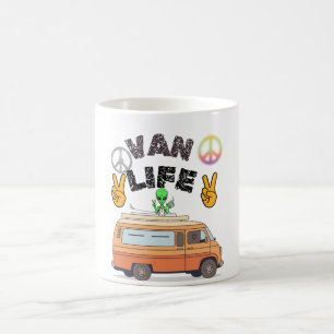 Van Life Außerirdischer Friedenszeichen lustiger C Kaffeetasse