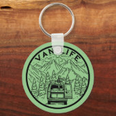 Van Life Camping in den Bergen Gitarre spielen Schlüsselanhänger (Vorderseite)