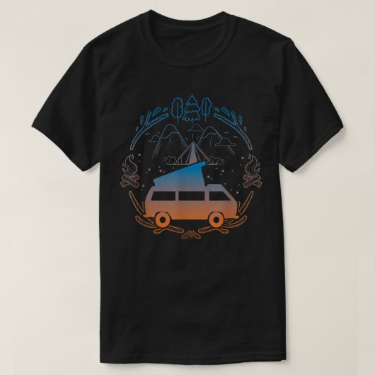 Van Life Design - Vanagon Van Bus Dipper Campfire T-Shirt (Design vorne)