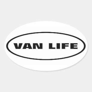 VAN LIFE Nomad Adventure Travel Camping Lifestyle Ovaler Aufkleber