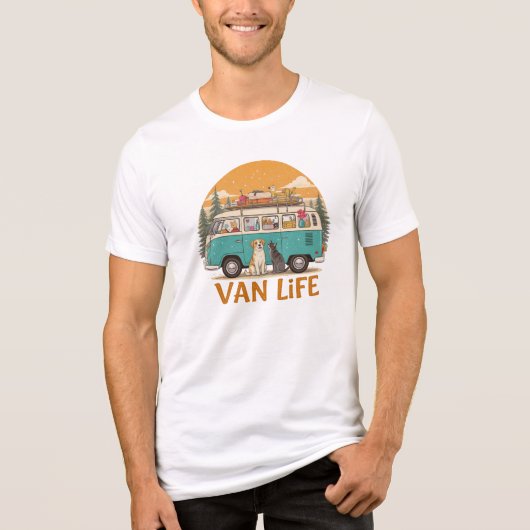Van Life Paws & Adventure T-Shirt Tri-Blend Shirt (Vorderseite)