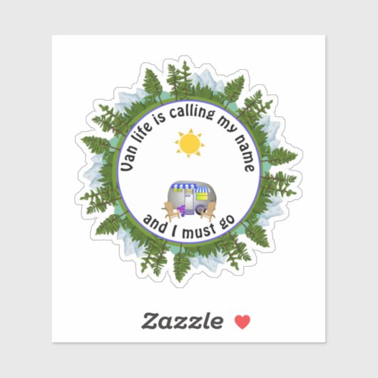 VAN LIFE RUFT MEIN NAME Custom Camping AUF Aufkleber (Blatt)