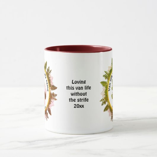 VAN LIFE RUFT MEIN NAMEN Custom CARAVAN Camping AU Tasse (Zentrum)