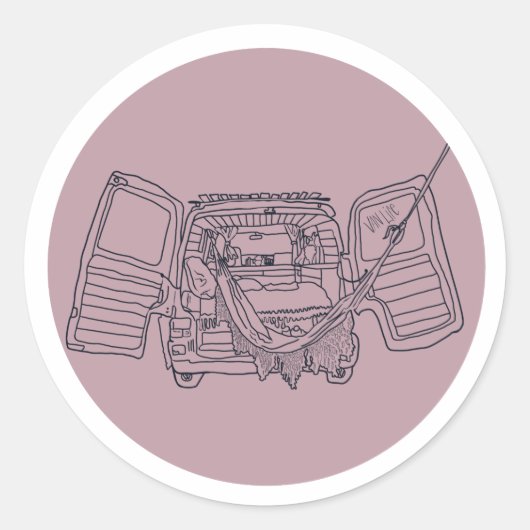 Van Life Sticker Pink (Vorderseite)