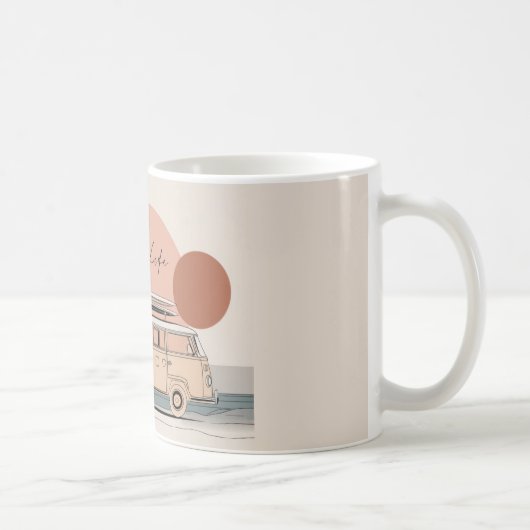 Van Life Surf Van – Retro Beach Camper Aesthetic Kaffeetasse (Rechts)