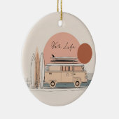 Van Life Surf Van – Retro Beach Camper Aesthetic  Keramik Ornament (Rechts)