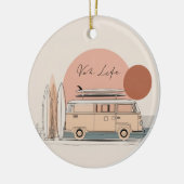 Van Life Surf Van – Retro Beach Camper Aesthetic  Keramik Ornament (Links)
