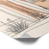 Van Life Surf Van – Retro Beach Camper Aesthetic Poster (Ecke)