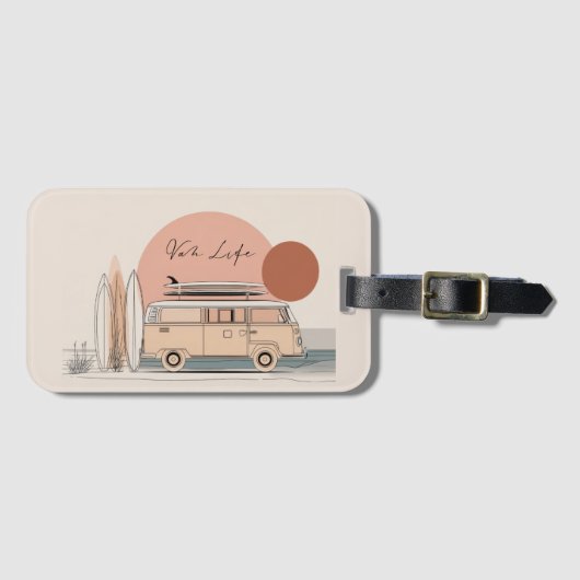 Van Life Surf Van – Retro Beach Camper Ästhetik Gepäckanhänger (Vorderseite (Horizontal))