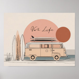 Van Life Surf Van – Retro-Strand-Camper-Aesthetic Poster