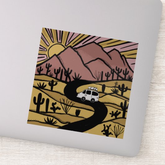 VAN LIFE Wüstenberg Entdeckungsreise zum Sonnenauf Aufkleber (Detail)