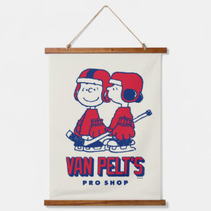 Van Pelts Hockey Club Pro Shop Muster Wandteppich Mit Holzrahmen