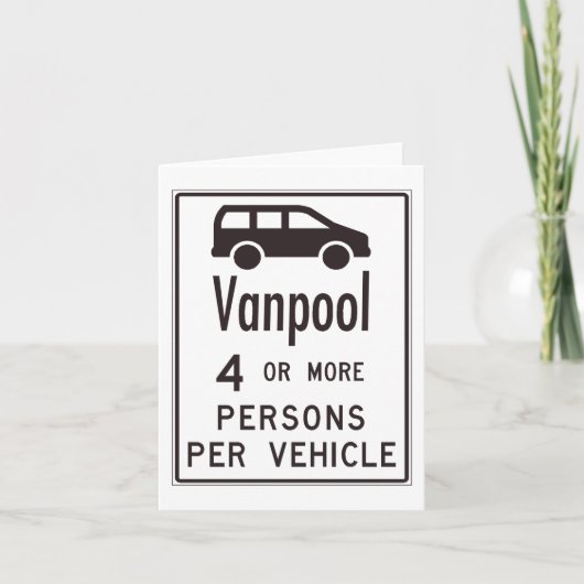 Van Pool Sign Karte (Vorderseite)