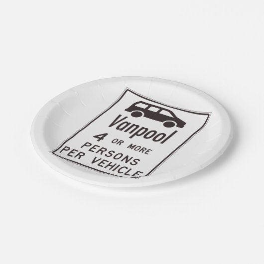 Van Pool Sign Pappteller (Schrägansicht)