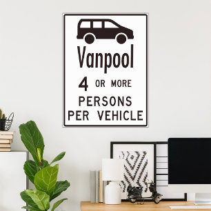 Van Pool Sign Poster