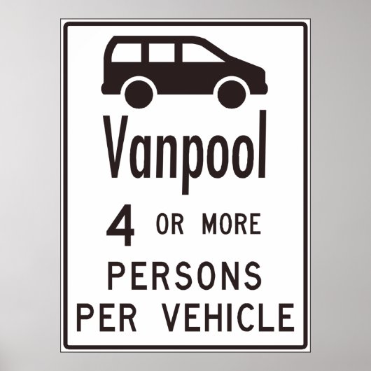 Van Pool Sign Poster (Vorne)