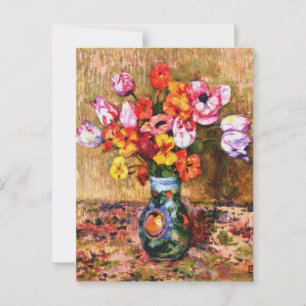 Van Rysselberghe - Tulips und Nasturtien Postkarte