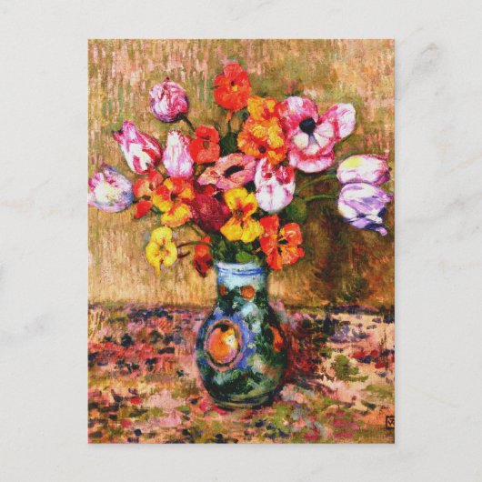 Van Rysselberghe - Tulips und Nasturtien Postkarte (Vorderseite)