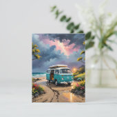 Van Scene on Beach C Feiertagskarte (Stehend Vorderseite)