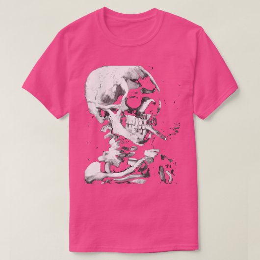Van Vincent Human Head mit Zigarette Gogh Skeleto T-Shirt (Design vorne)