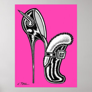 Vana DeVinyl™/Fun-Fur besetzt, Stöckelabsatz Poster