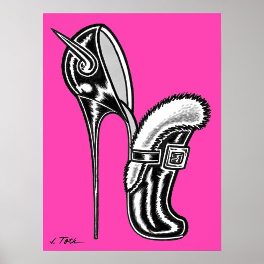 Vana DeVinyl™/Fun-Fur besetzt, Stöckelabsatz Poster (Vorne)