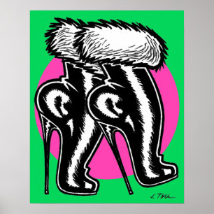 Vana DeVinyl™/Fun-Fur, Stiefel mit hohen Absätzen Poster