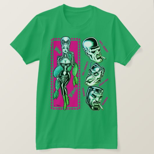 Vana DeVinyl™/Katzenrufe/Grün T-Shirt (Design vorne)
