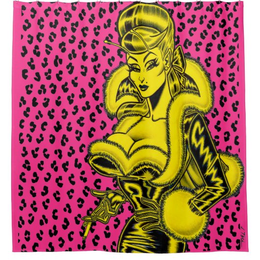 Vana DeVinyl™/Leoparden-Druck Duschvorhang (Vorderseite)