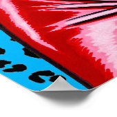 Vana DeVinyl™/rotes Vinylkleid/blaue Leoparden Poster (Ecke)