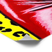 Vana DeVinyl™/rotes Vinylkleid/gelber Leopard Poster (Ecke)
