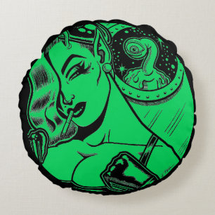 Vana DeVinyl™/Spähender Blob Rundes Kissen