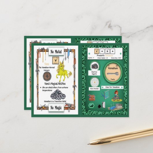 Vana - Vanadium Horn Einhorn Spielkarte Postkarte (Vorderseite/Rückseite Beispiel)