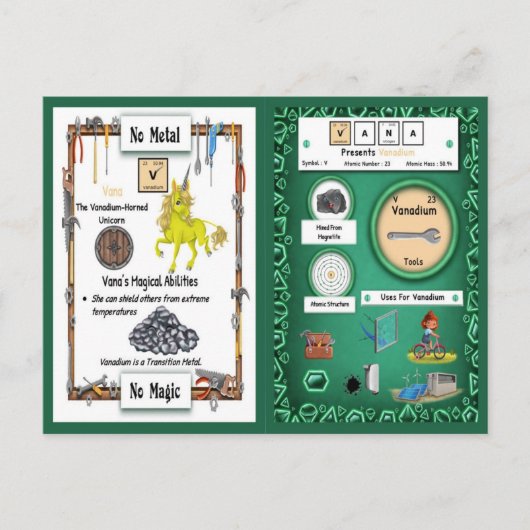 Vana - Vanadium Horn Einhorn Spielkarte Postkarte (Vorderseite)